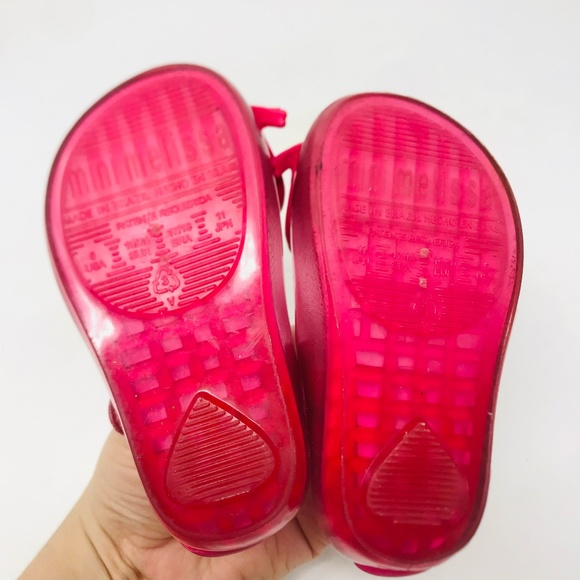 Mini Melissa Peep Toe Kitten Flats Pink Size 5 - Picture 5 of 7